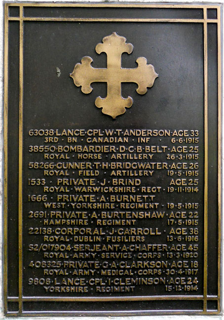 The screen wall commemoration of Lance Corporal Cleminson