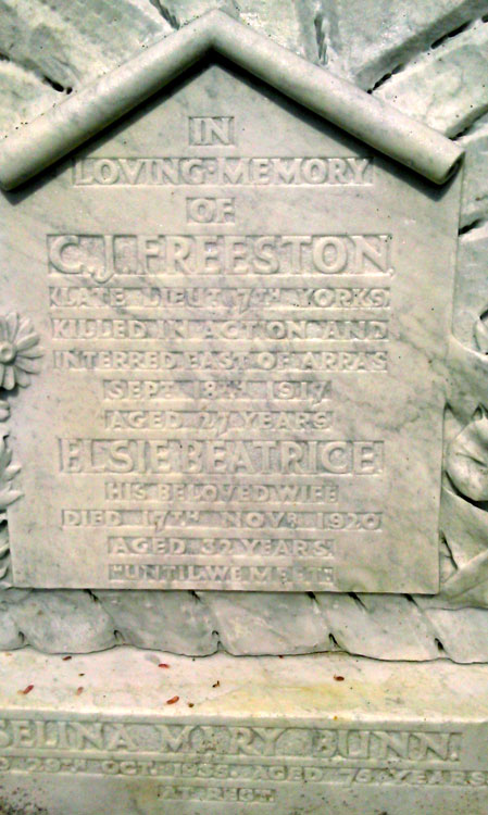 IN LOVING MEMORY OF C J FREESTON