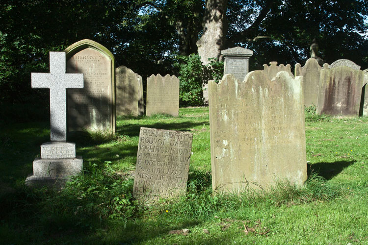 A 300 year old tombstone in the churchyard of St. Michael's Church, Witton Gilbert